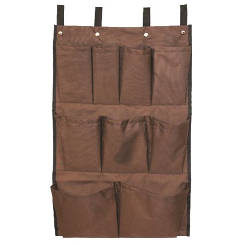 Federal Industrial Textile® Caddy Bag for Laundry Cart, 9 Pocket, 12 x 18 x 30, Brown